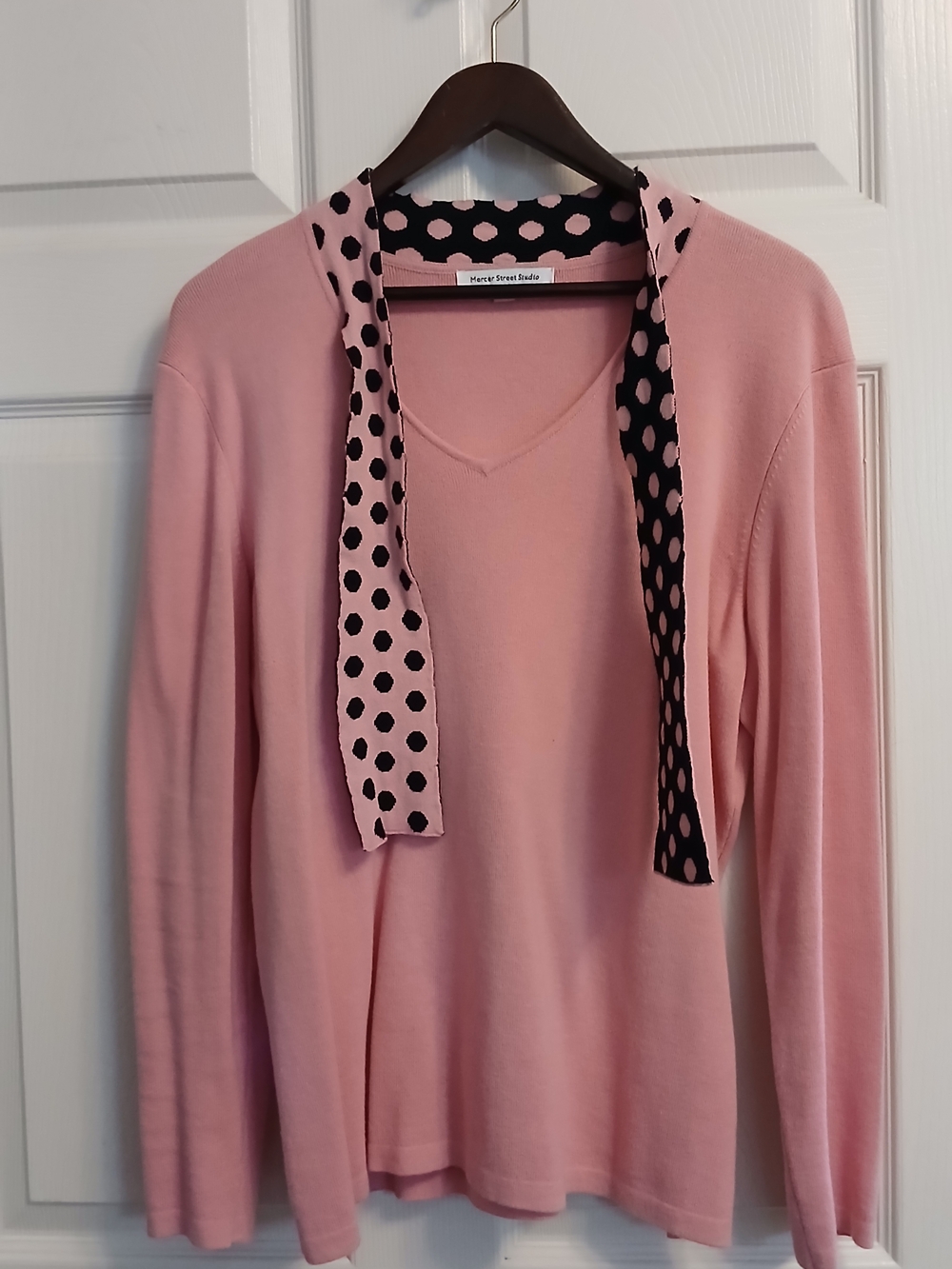 Mercer Street Studio Pink Knit Top with Black Accent